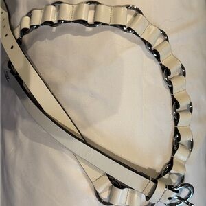 Michael Kors White Belt with Chain Detail